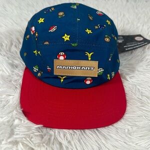 Nintendo Mariokart by Culturefly 5 Panel Adjustable Blue Cap Hat NWT